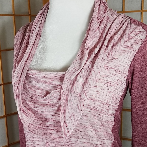 Anthropologie t.la heathered maroon cowl neck top - Picture 5 of 8